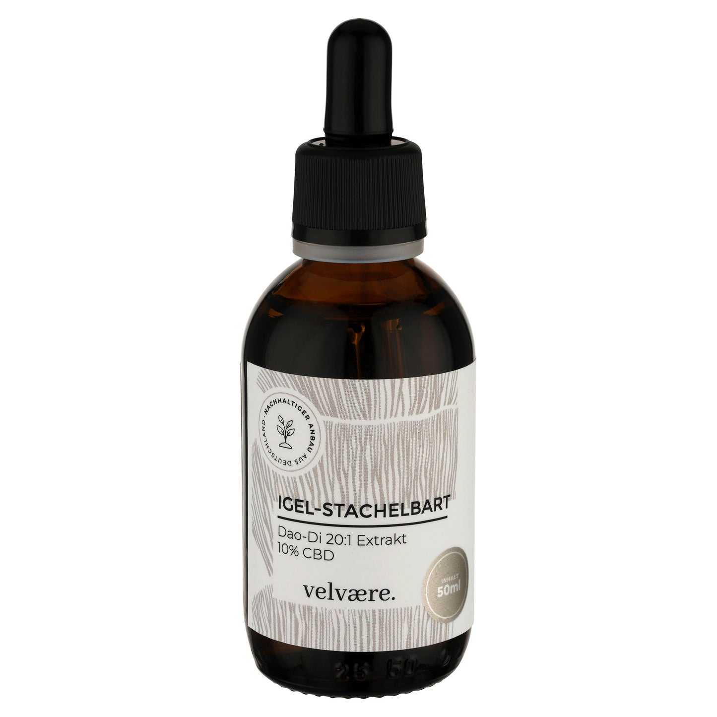 Velvaere Igel-Stachelbart Dao-Di 20:1 Extrakt + 10% CBD – hochkonzentrierter Pilzextrakt mit CBD, 50 ml Glasfläschchen, vegan, aus nachhaltigem Anbau