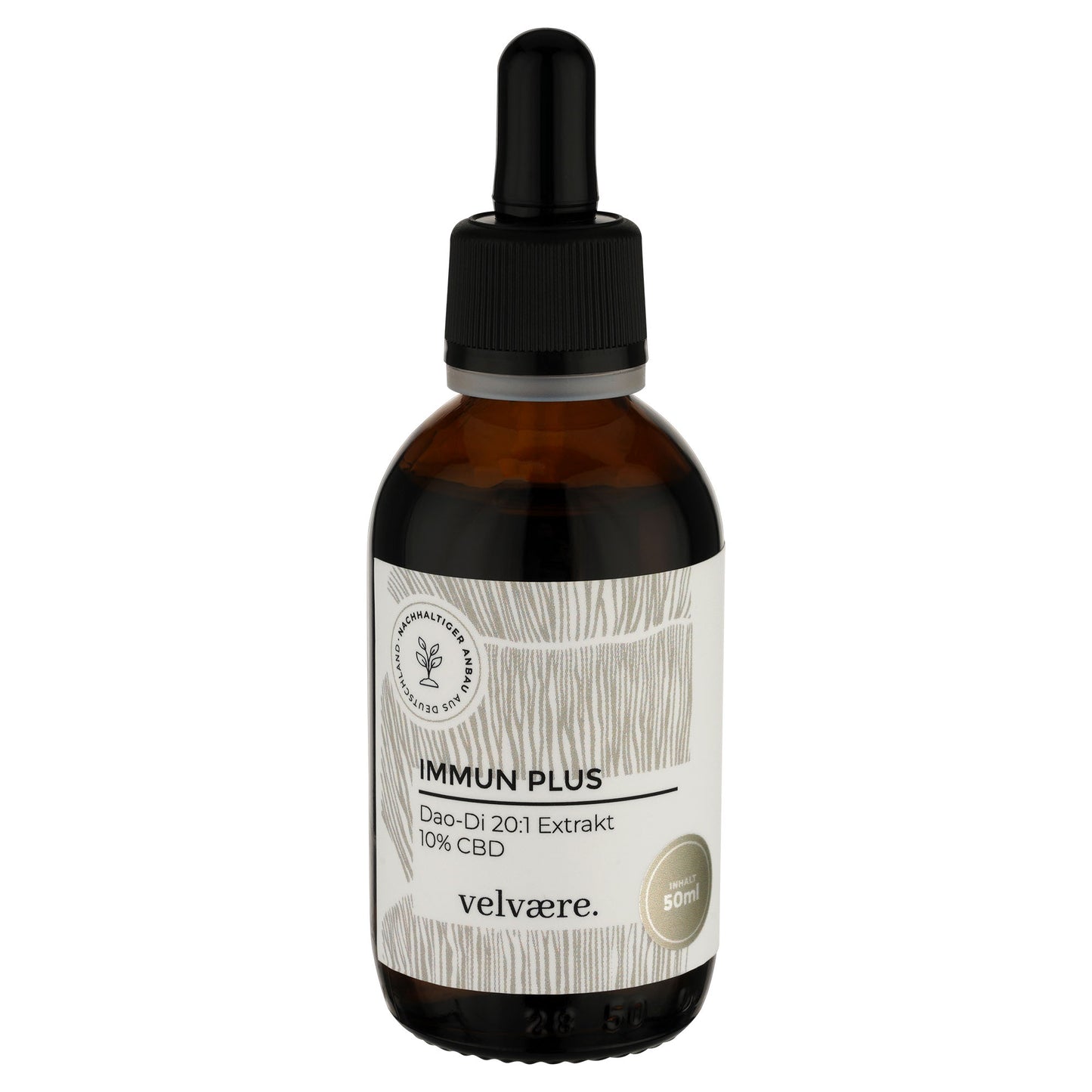 Velvaere Immun Plus Dao-Di 20:1 Extrakt + 10% CBD – hochkonzentrierter Pilzextrakt mit CBD, 50 ml Glasfläschchen, vegan, aus nachhaltigem Anbau
