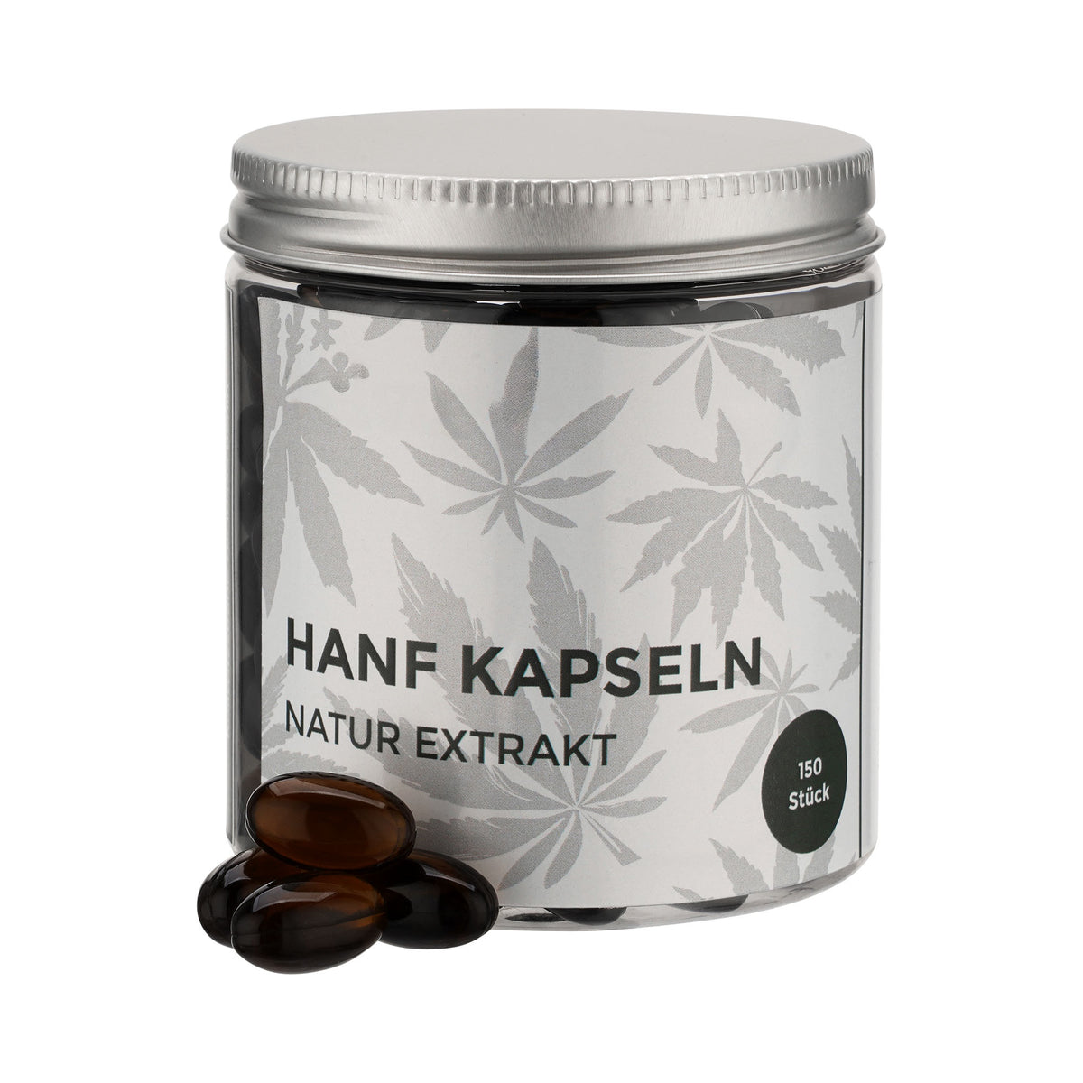 pure. ethno Hanfkapseln mit 25 mg CBD pro Kapsel im Glasbehälter – natürlicher Hanfextrakt mit 150 Kapseln für die tägliche Wellness-Routine.