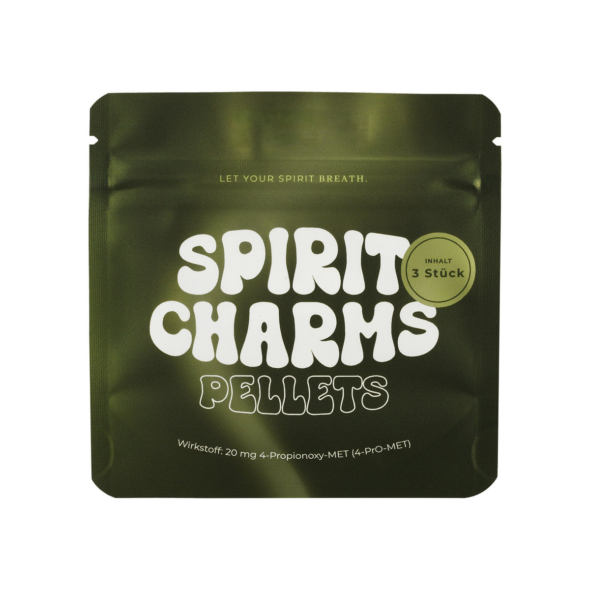 4-PrO-MET Pellets 20 mg Spirit Charms – Research Chemical Tryptamin-Derivat Verpackung