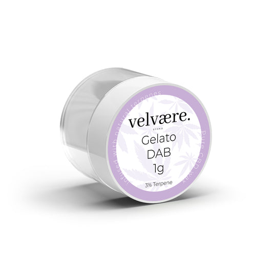 Velvaere Gelato DAB – 1g, CBD Wax mit 3% natürlichen Terpenen, cremig-süßes Aroma, im praktischen Döschen