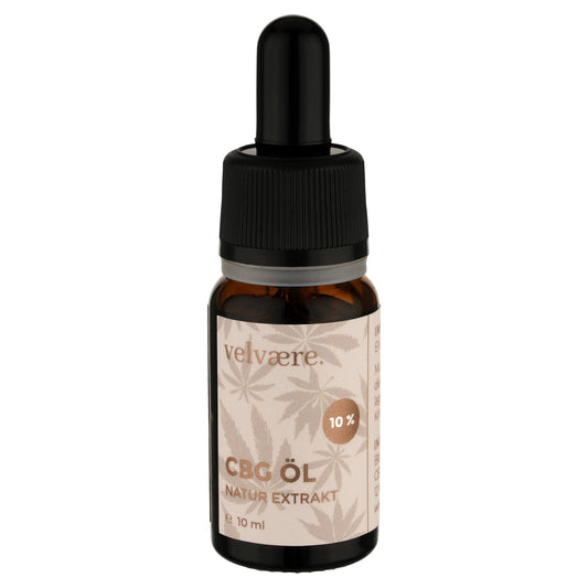 CBG Öl 10 % Natur Extrakt von Velvaere in 10 ml Braunglasflasche mit Pipette