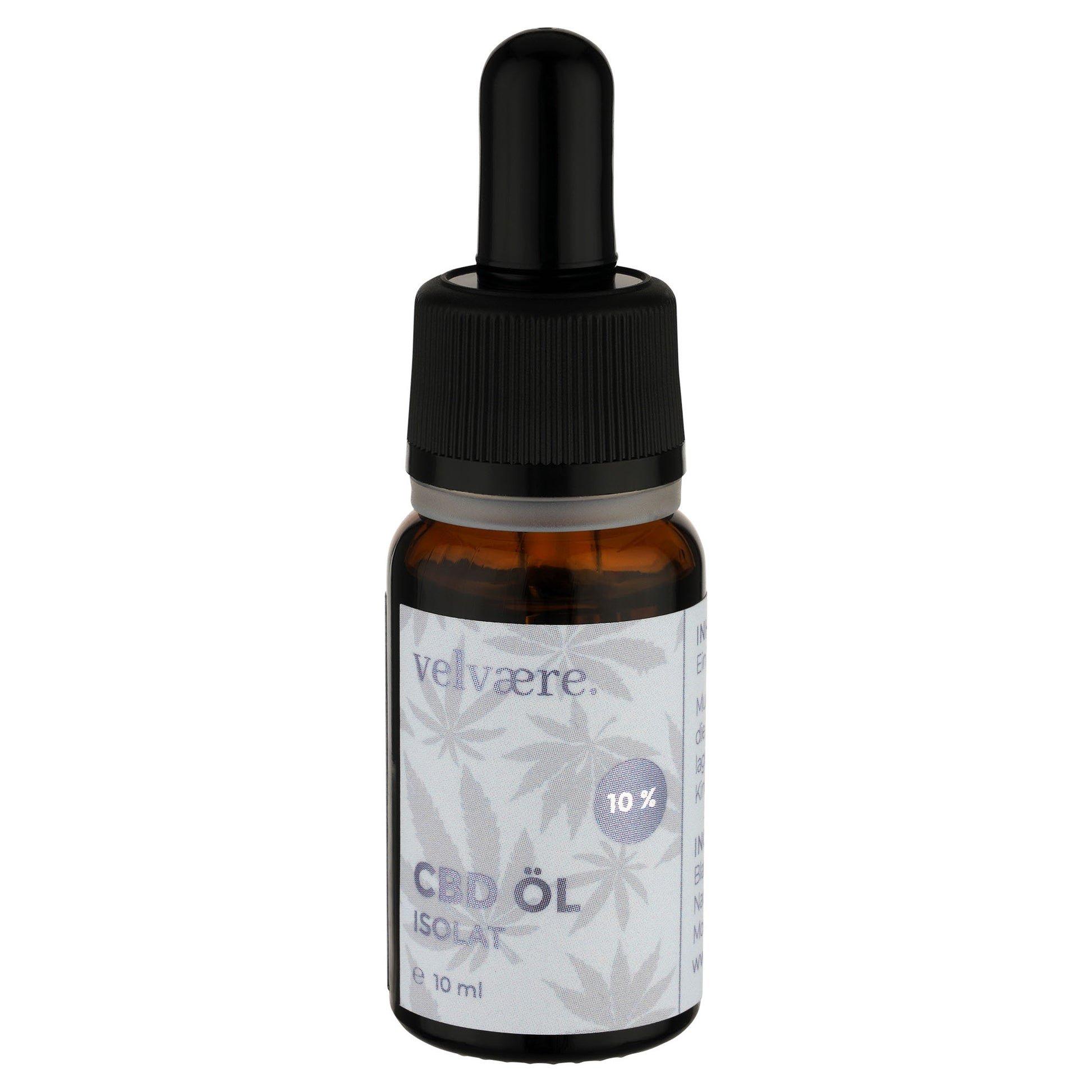 Velvaere CBD Isolat Öl 10 %, THC frei  – 10 ml Braunglasflasche mit Pipette