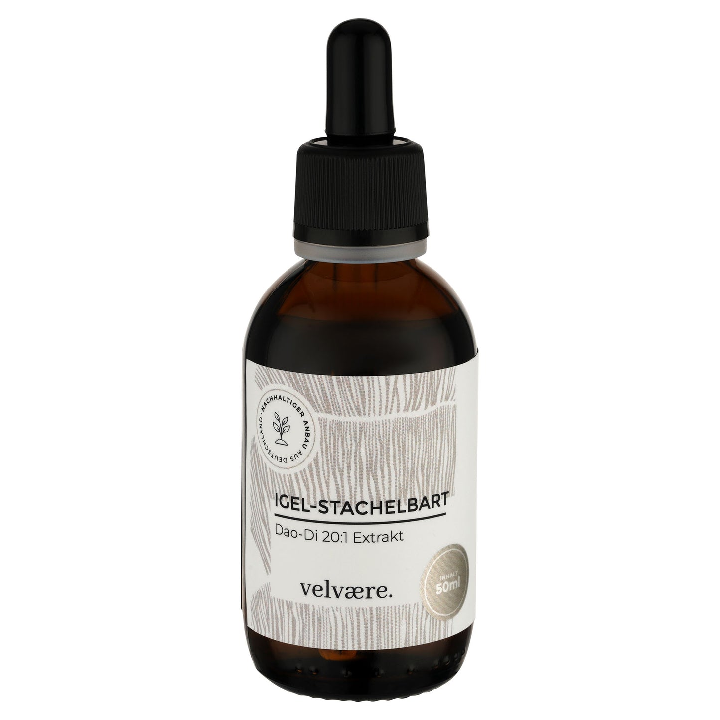 Velvaere Igel-Stachelbart (Lions Mane) Dao-Di 20:1 Extrakt – hochkonzentrierter Pilzextrakt im 50 ml Glasfläschchen, vegan, aus nachhaltigem Anbau