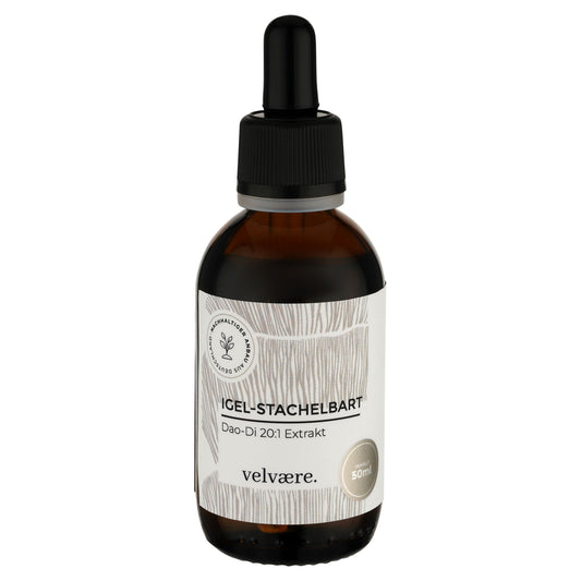 Velvaere Igel-Stachelbart (Lions Mane) Dao-Di 20:1 Extrakt – hochkonzentrierter Pilzextrakt im 50 ml Glasfläschchen, vegan, aus nachhaltigem Anbau