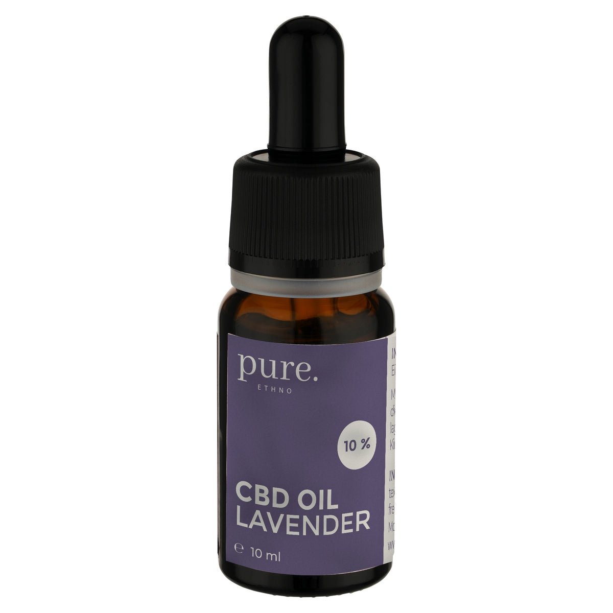 pure. ethno CBD Öl 10 % Lavendel Geschmack – 10 ml Braunglasflasche mit Pipette