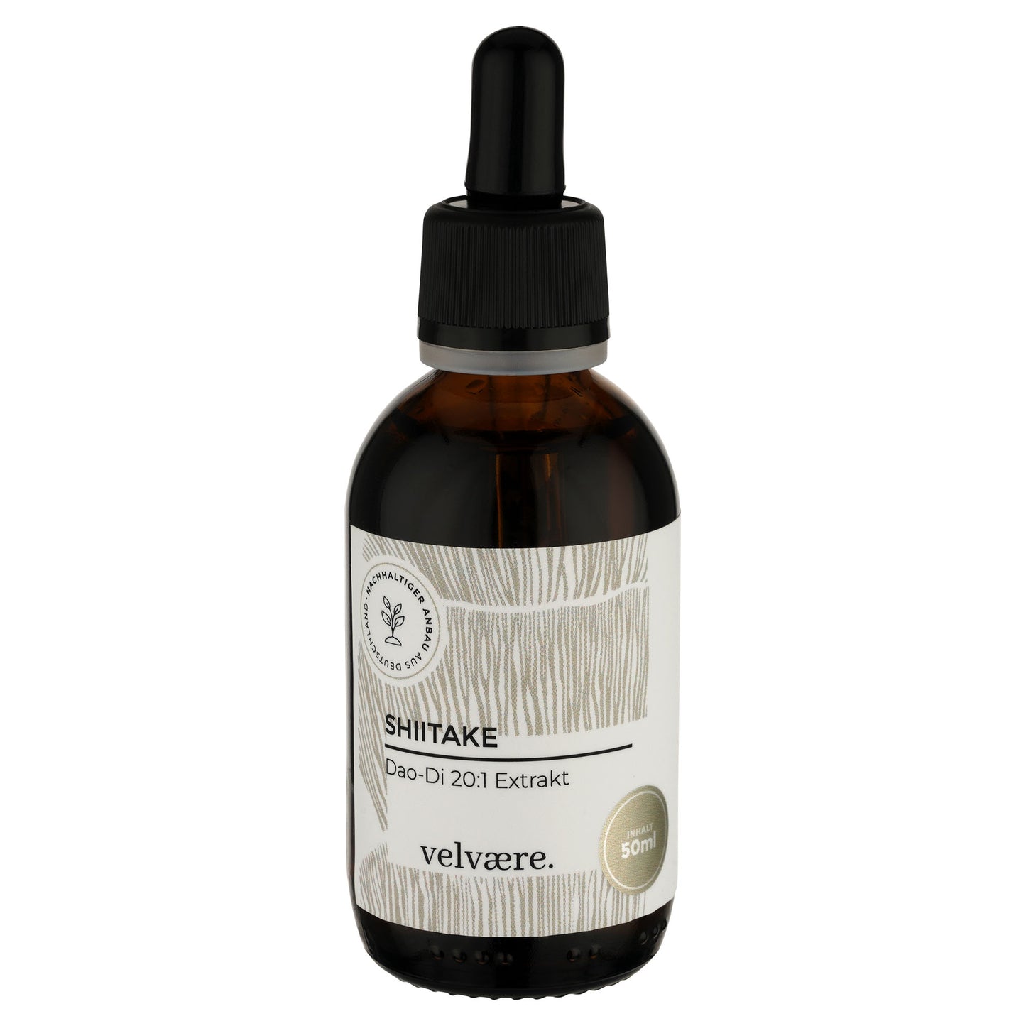 Velvaere Shiitake Dao-Di 20:1 Extrakt – hochkonzentrierter Pilzextrakt im 50 ml Glasfläschchen, vegan, aus nachhaltigem Anbau